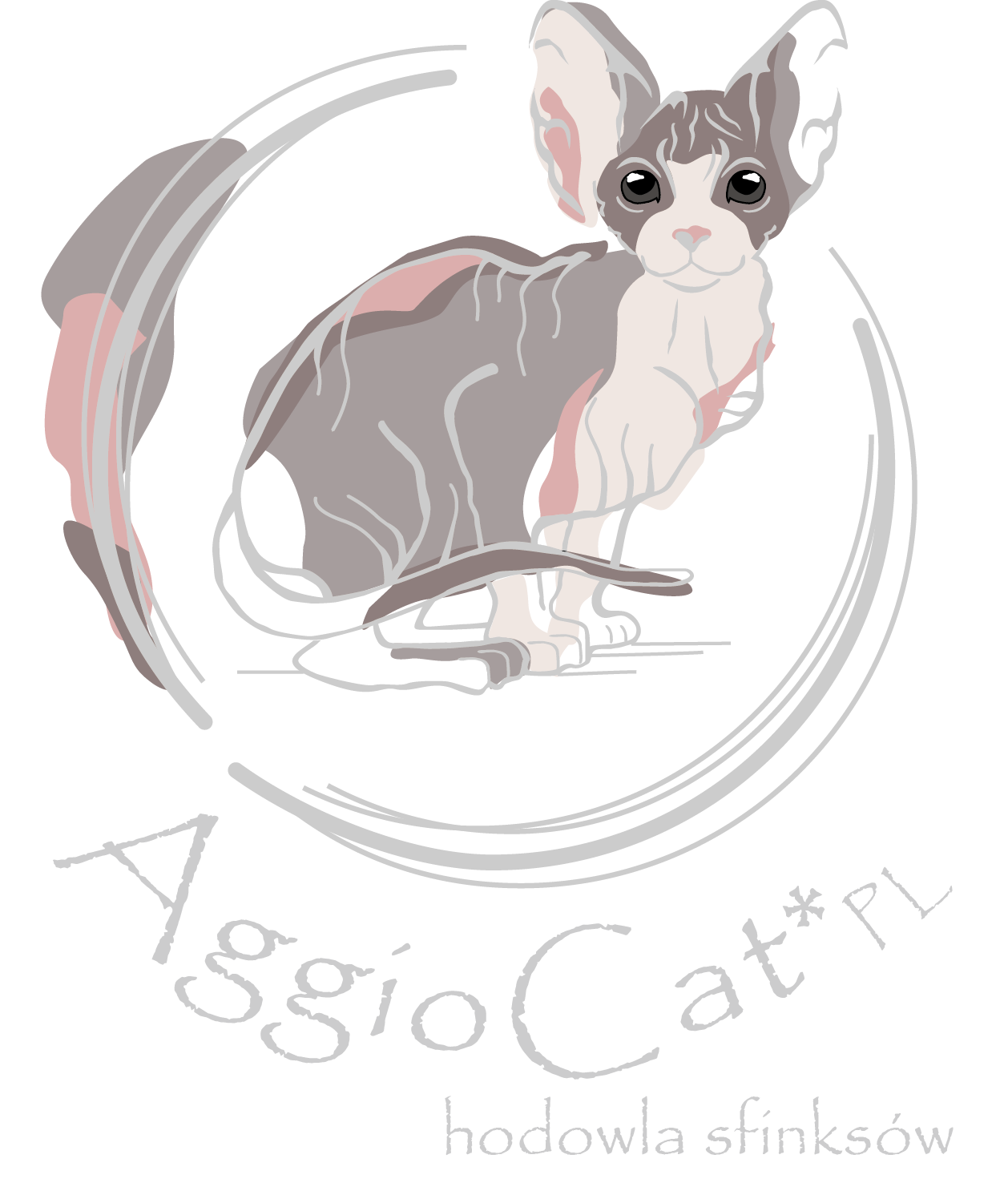 Round Aggio Cat*PL cattery logo